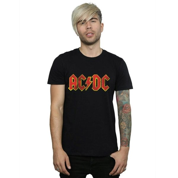 AC/DC Mens Distressed Logo T-Shirt - Black