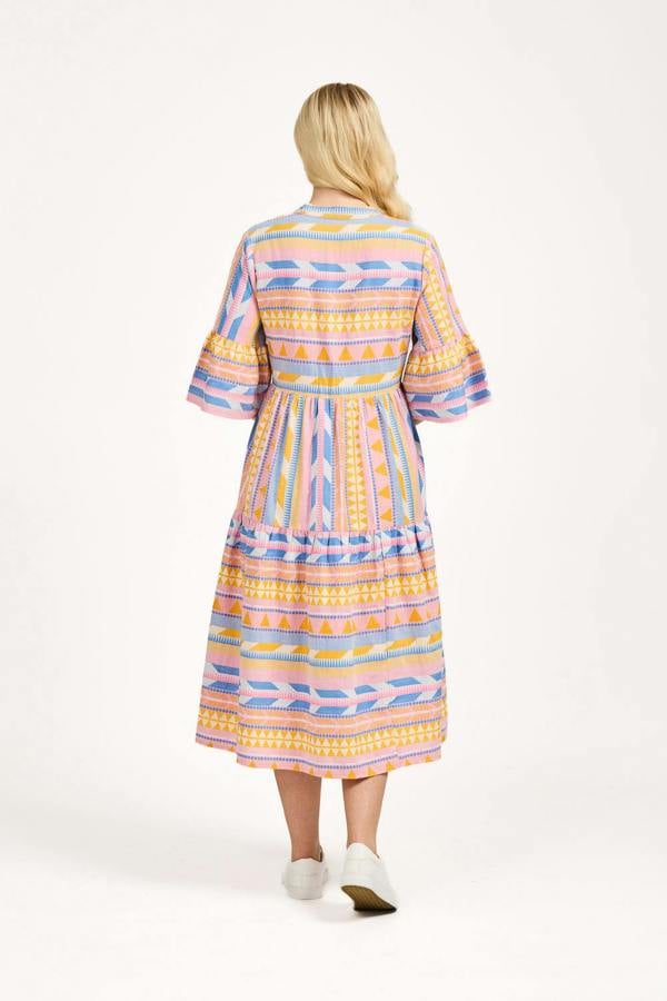 Mudflower Aztec Print Midi Dress