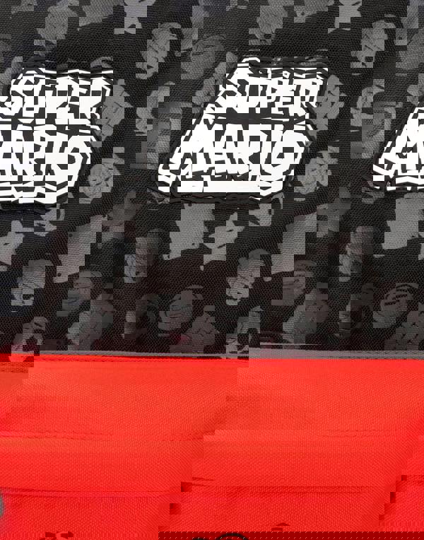 Nintendo Boys Black Logo, Mario Placement Print / Moulded Toad Zipper Backpack (One Size)