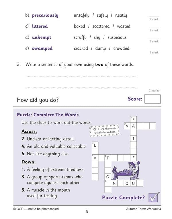 CGP KS2 Year 6 10-Minute Weekly Workout Bundle – Ages 10-11 (Maths, English, Arithmetic, Spelling and Vocabulary)