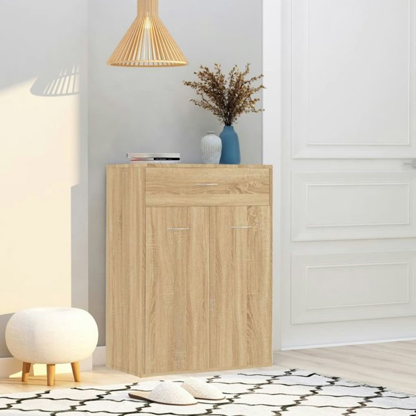 Berkfield Shoe Cabinet Sonoma Oak 60x35x84 cm Engineered Wood