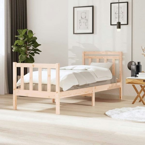Berkfield Bed Frame 75x190 cm Small Single Solid Wood