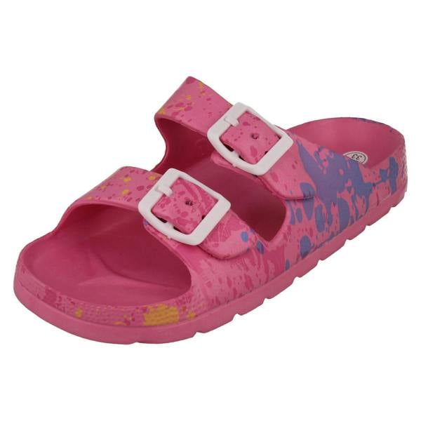 Spot On Girls Spot on Flat 2 Buckle Mule Sandals/Slider H0377