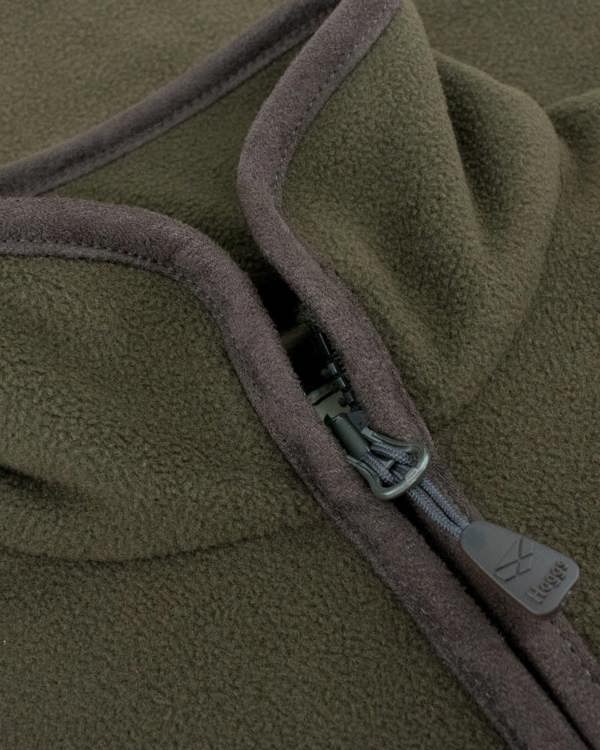 Hoggs of Fife Ghillie II Waterproof Padded Fleece Jacket with full length zip and faux suede trim for that country feel