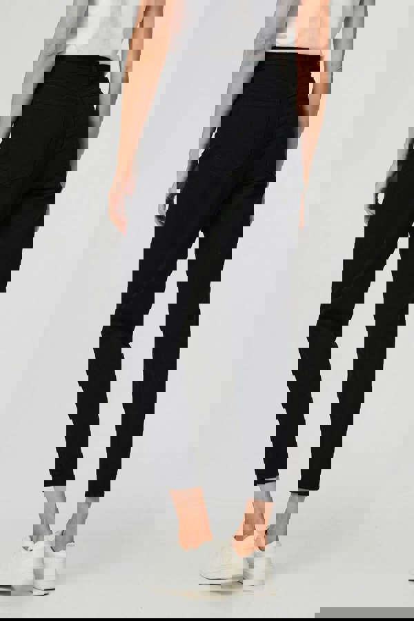 Black | High Waist Slim Fit Cropped Jeans

