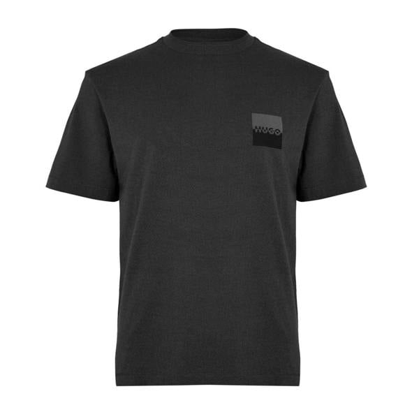 Hugo Mens Ribbed T-Shirt - Black - 