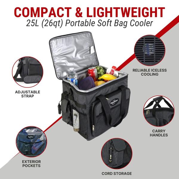Koolatron Cooler Bag 25L Mini Fridge Keep Food Drinks Warm Cold for Picnic Camping