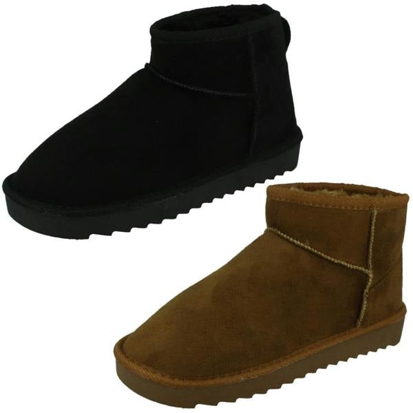 Spot On Ladies Spot On Chunky Sole Wide Fit Casual Ankle Boots F4462