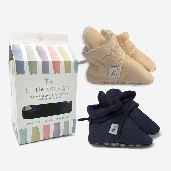 Little Sock Co. 2 Pack of Stay-on, Non-Slip Booties - Mix 'n' Match Colours