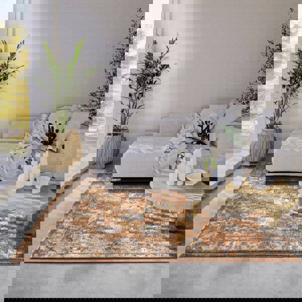 The Rugs Short-Pile Oriental Bordered Design Rug