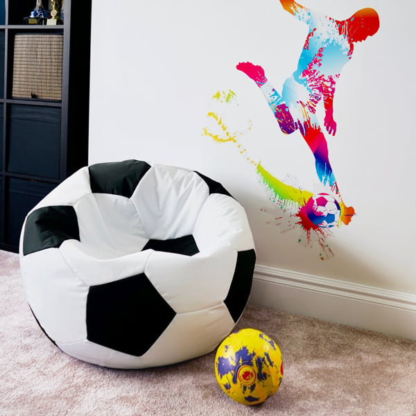 rucomfy Indoor or Outdoor Kids Water Resistant Bean Bag - Classic Football Style Bean Bag