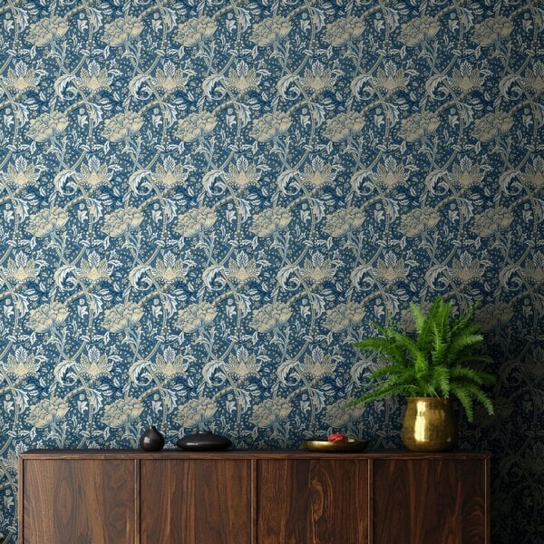Hoopla Walls Cotswold Trail - Dark Denim 10m Wallpaper