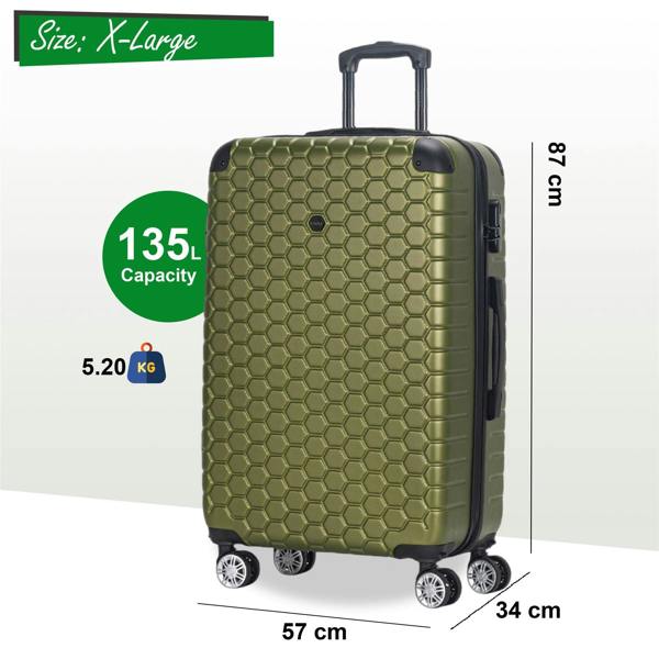 Eagle Luggage Hard Shell ABS 8 Wheel Luggage Travel Cabin Holiday Bags Suitcase Set