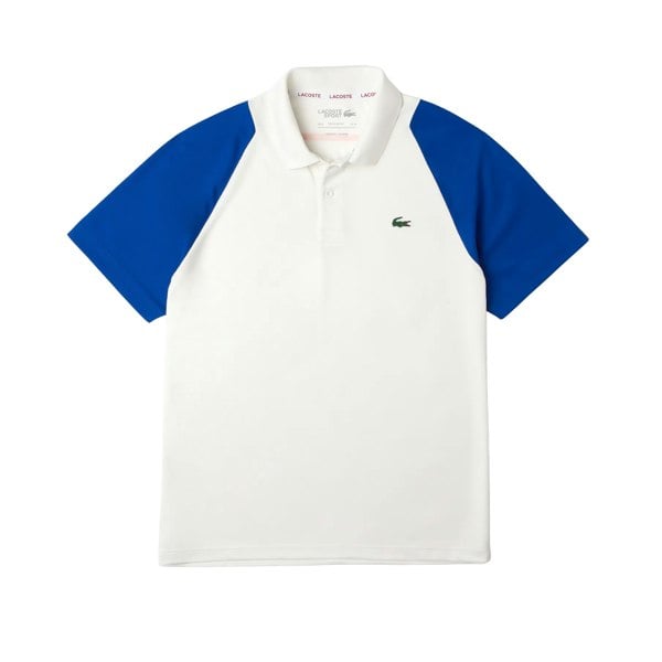 Lacoste Unisex Tennis Recycled Polyester Polo Shirt - White/Blue