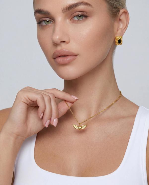 Elk & Bloom Chunky 14K Gold Molten Wave Stud Earrings