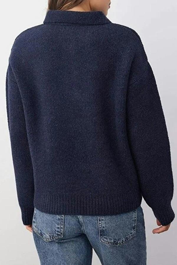 WOVCOR Basic Loose Fit Special Yarn Knit Sweater