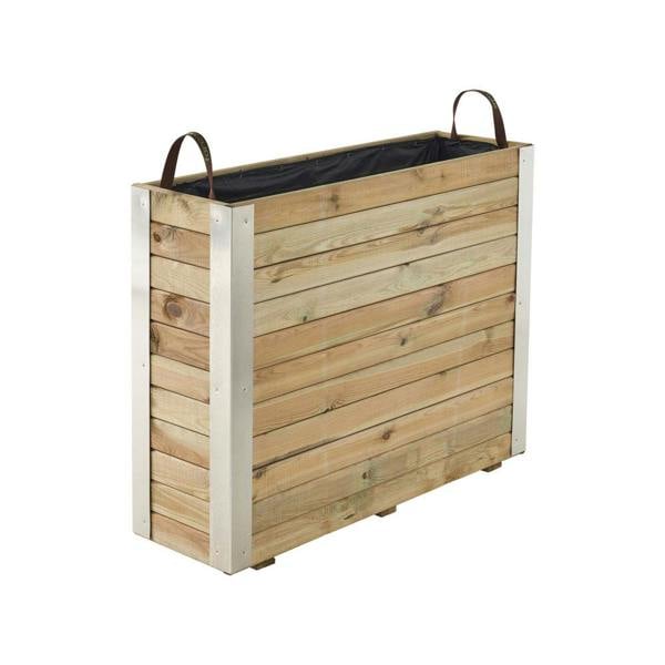Cerland Bambou Tall Garden Planter 100cm x 30cm 170L Modern Garden Wooden Trough
