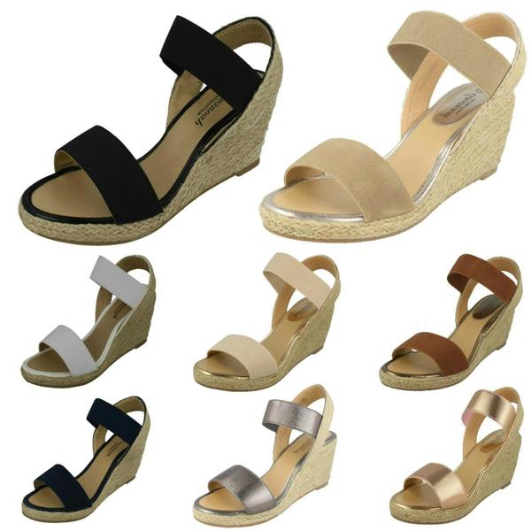 Savannah Ladies Savannah High Rope Wedge Sandals F10865