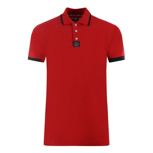 Aquascutum Branded Shoulder Tipped Polo Shirt - Red