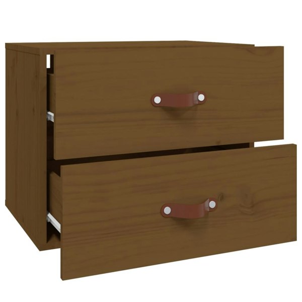 Berkfield Wall-mounted Bedside Cabinet Honey Brown 50x36x40 cm