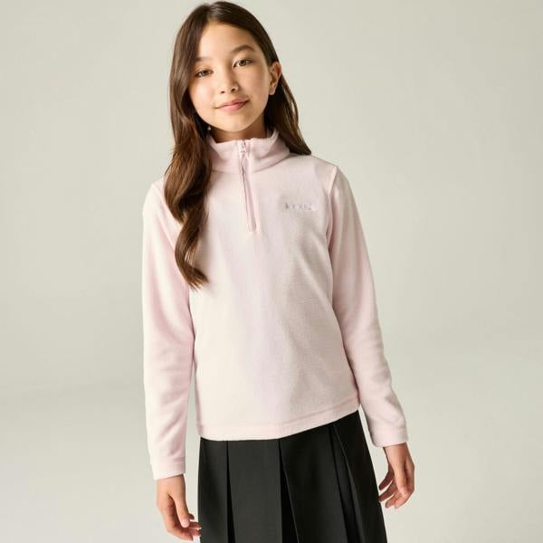 Regatta Great Outdoors Kids Hot Shot II Half Zip Fleece Top - Pink Haze