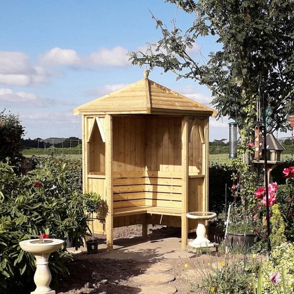 Shire Honeysuckle Corner Arbour 1.4x1.4m - Best Shed