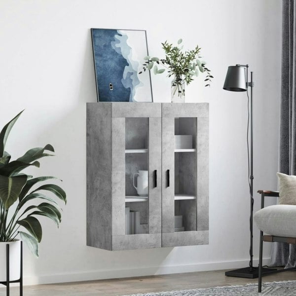 Berkfield Wall Mounted Cabinet Concrete Grey 69.5x34x90 cm
