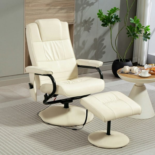 Massage Recliner Chair with Ottoman Set