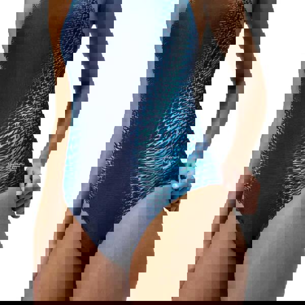 Speedo digital placement medalist swimsuit in blue teal snake skin