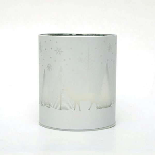14cm Christmas Decorated Glass Vase LED Lamp with Warm White Lights for Indoor Festive Display image 3