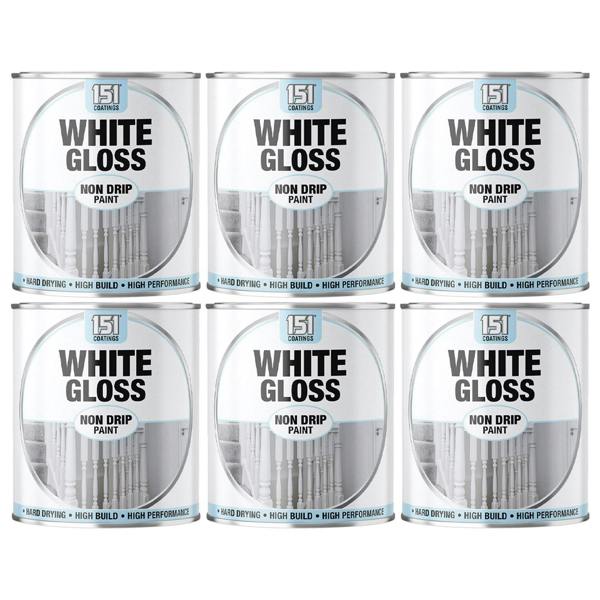 151 6X White Gloss Non-Drip Paint 300ml