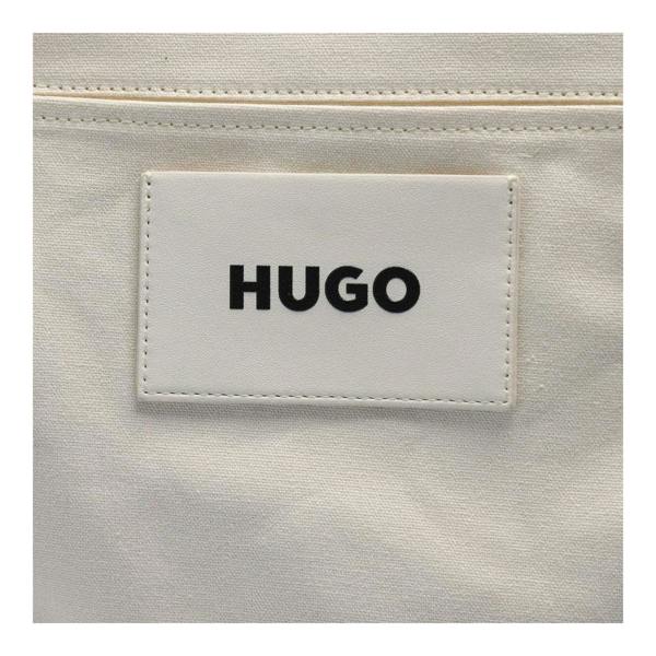 Hugo Womens/Ladies Becky Canvas Tote Bag - White Faded White - 