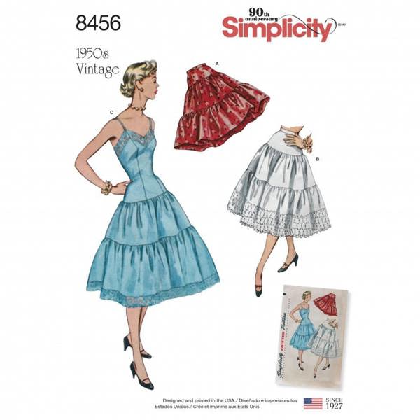 Simplicity Sewing Pattern 8456, Petticoats, Vintage Style for Women, D5 (4-6-8-10-12) - Intermediate