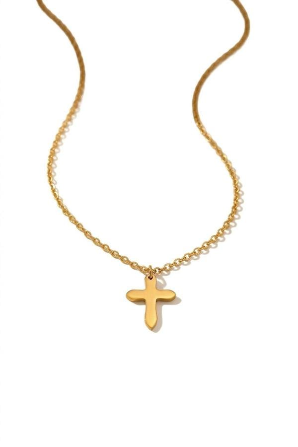 ARIIRA Letitia Gold Tone Cross Pendant Necklace