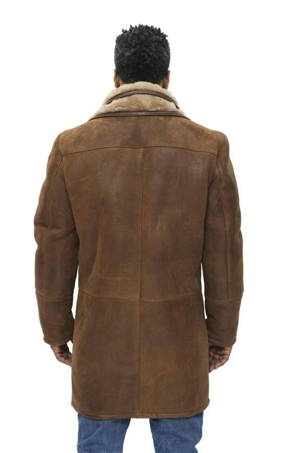 Infinity Leather Mens Warm Shearling Sheepskin Leather Coat-Ilford