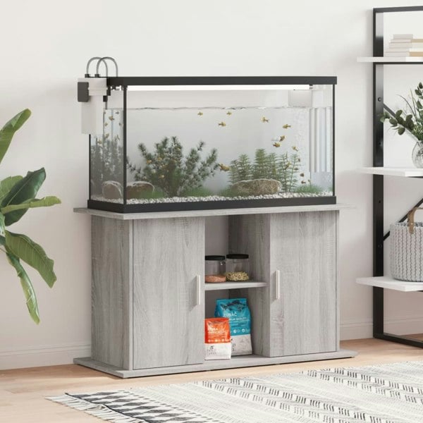 Berkfield Aquarium Stand Grey Sonoma 101x41x58 cm Engineered Wood
