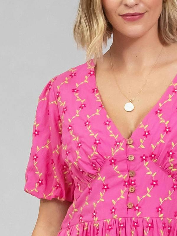 Kite Womens Organic Lydlinch Embroidered Dress Fleur De Vigne