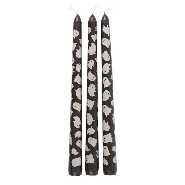 Serano Set of 3 Ghost Print Taper Candles
