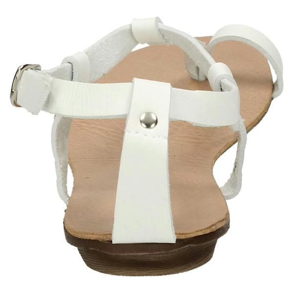 Spot On Ladies Spot On Flat Toeloop Sandal Ankle Strap