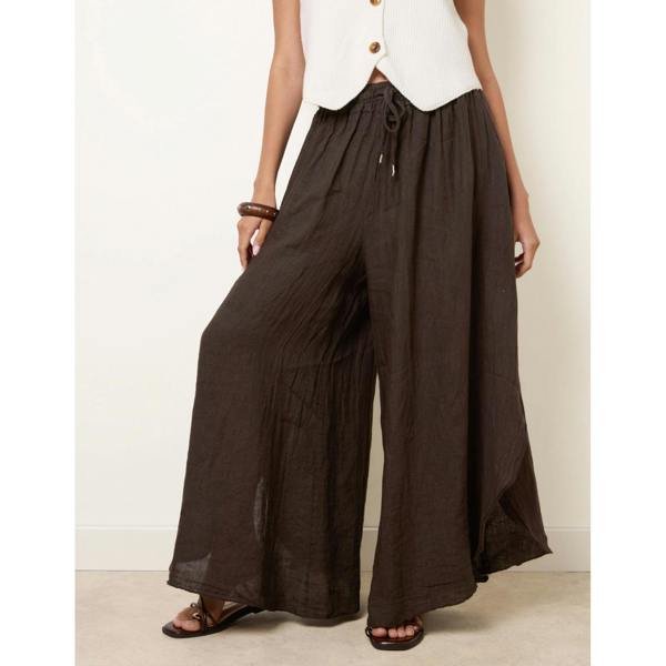 Blue Vanilla Extreme Wide Leg Linen Trousers