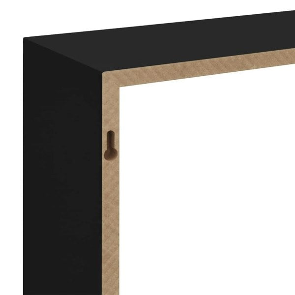 Berkfield Wall Cube Shelves 3 pcs Black MDF
