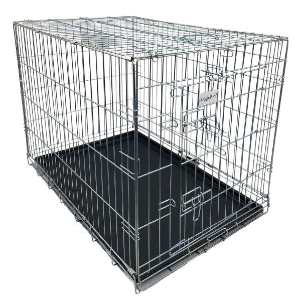 HugglePets Dog Cage with Plastic Tray