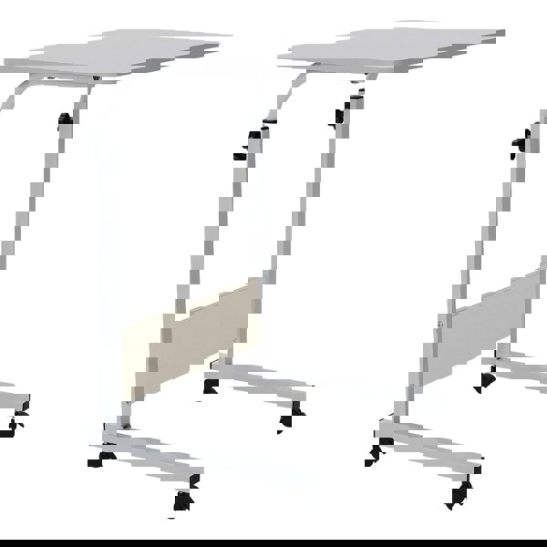 Living and Home Height Adjustable Mobile Table Overbed Desk with Wheels