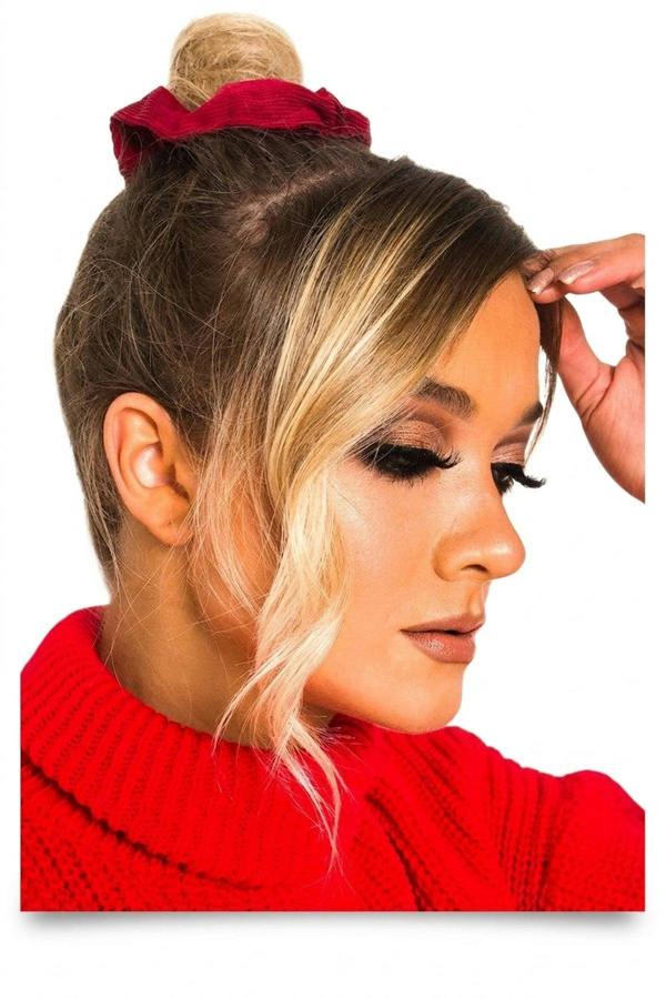 Fifi Corduroy Hair Scrunchie - Wine_wb