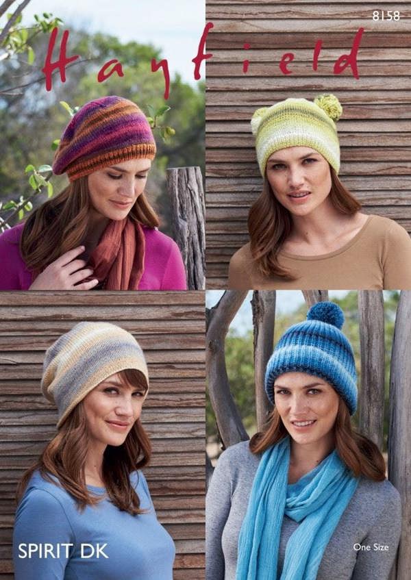 Hayfield Spirit DK Knitting Pattern 8158, Headwear for Women, One Size