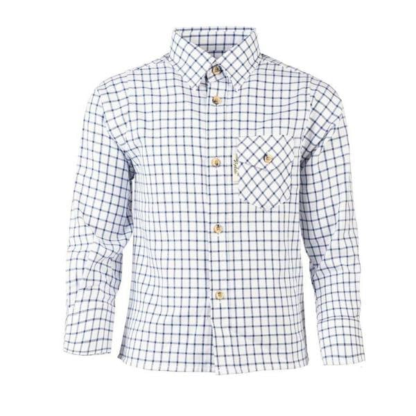 Rydale Boys Richmond Check Shirt Navy White front view