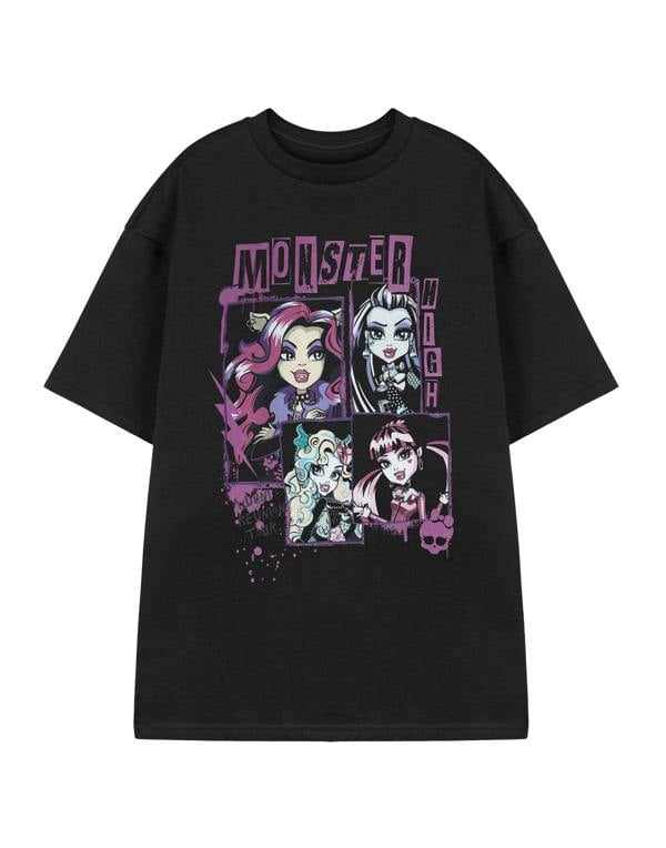 Monster High Womens Black Alumni Reunion Tour Short Sleeved T-Shirt