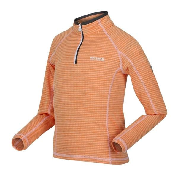 Regatta Childrens/Kids Horizontal Stripe Funnel Neck Regular Raglan Sweatshirt - Apricot Orange - 