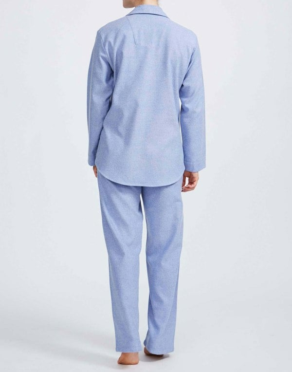 British Boxers Women's Brushed Cotton Pyjama Set – Staffordshire Blue Herringbone