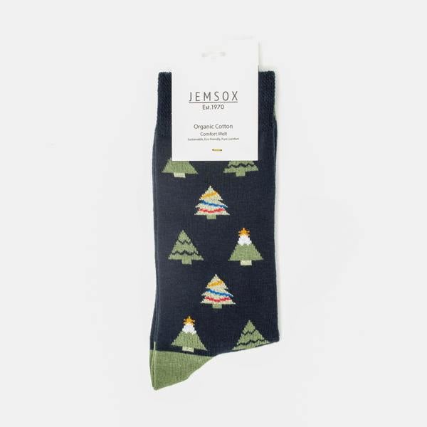 Jemsox 3 Pack Trees Design Organic Cotton Mens Socks Christmas Gift Set